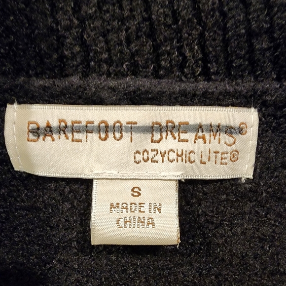NWT Barefoot Dreams Cozychic Lite Circle Cardi Cardigan in Black Size Small Luxi - Picture 4 of 13